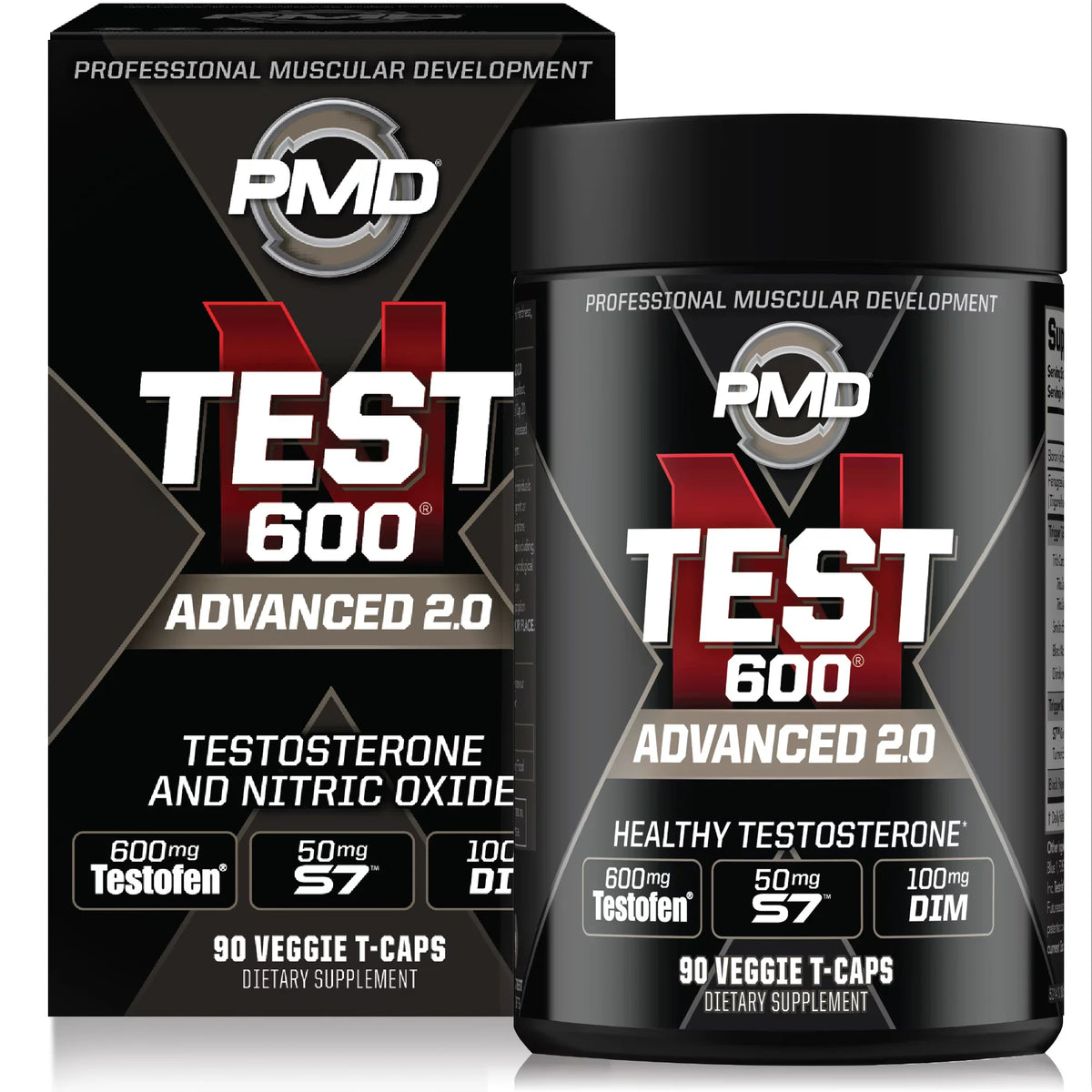 Sports -Test 600 Advanced Testosterone Booster for Men - Strong and Powerful With Testofen - Training And Bodybuilding - Lean Muscle Growth And Strength Gains - Test Boost (90 Veggie-Caps))
