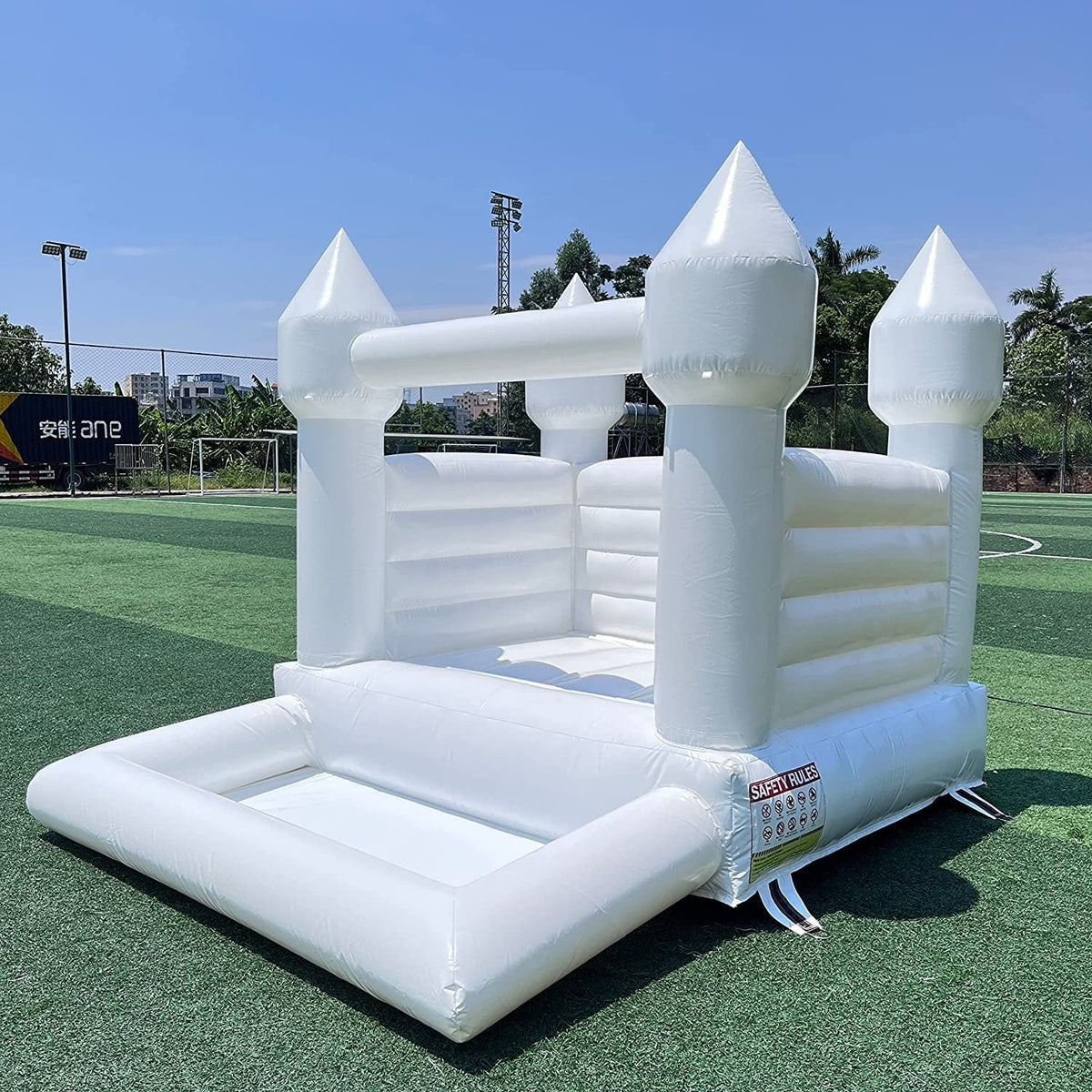Connsann White Bounce House  Commericial Grade   Jump Castle with Blower & Ball Pit  for Kids Outdoor Indoor Party