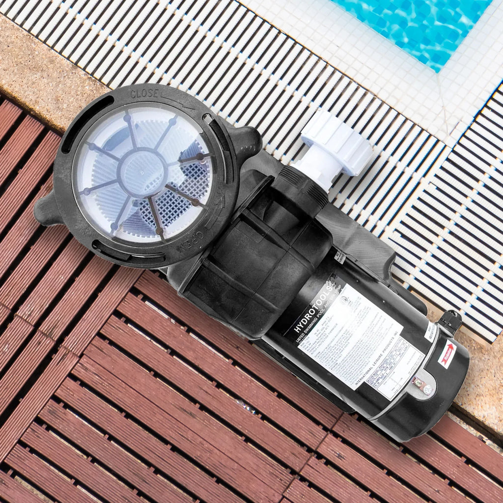 By  716061S Hydro-Flo 0.75  (0.55 ) 3720    Powerful Pool Pump 1 Speed Extra Large Strainer Basket Horizontal Discharge 115V Energy Saving Silent Noise  Cert