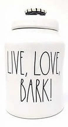 Rae Dunn by Magenta, Unique with Perfect Imperfections. Live, Love,  Canister. Ceramic, Beige, Black . 9in x 6in x 6in