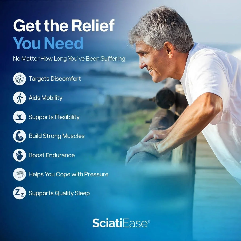 SciatiEase Sciatic Nerve Health Support - Supplement with AlphaPalm, Pea, Vitamin  Complex, Alpha Lipoic Acid 300mg - 120 Capsules - Nerve Support Formula