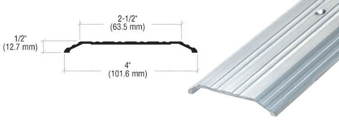 Aluminum 4" x 1/2" Saddle Threshold - 185" in Length