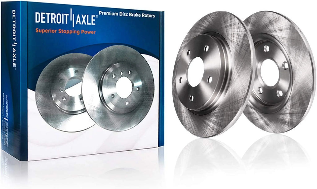 Detroit Axle - Rear Brake Kit for Dodge Grand Caravan Journey Chrysler Town & Country  Routan Ram / [w/ Piston Calipers] Disc Brake Rotors Replacement Ceramic Brakes Pads: 12" inch Rotor