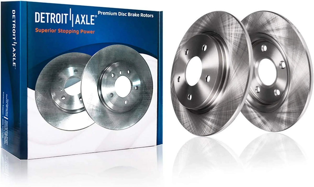Detroit Axle - Rear Brake Kit for Dodge Grand Caravan Journey Chrysler Town & Country  Routan Ram / [w/ Piston Calipers] Disc Brake Rotors Replacement Ceramic Brakes Pads: 12" inch Rotor