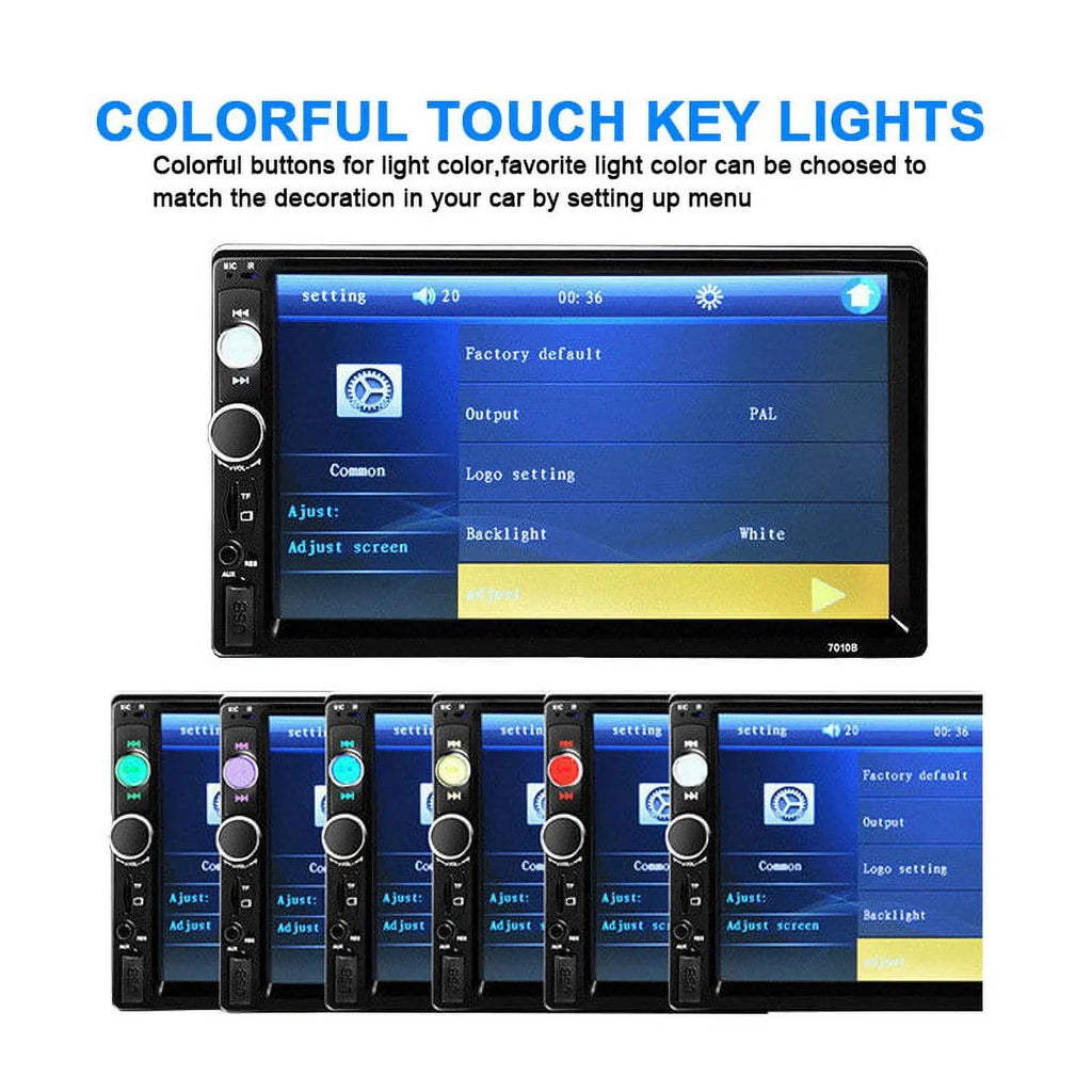 Polarlander Double Din Car Stereo Car Audio 7-inch  Touch Screen Car radio Player Bluetooth with Multimedia     /4/3 Mirror Link Function