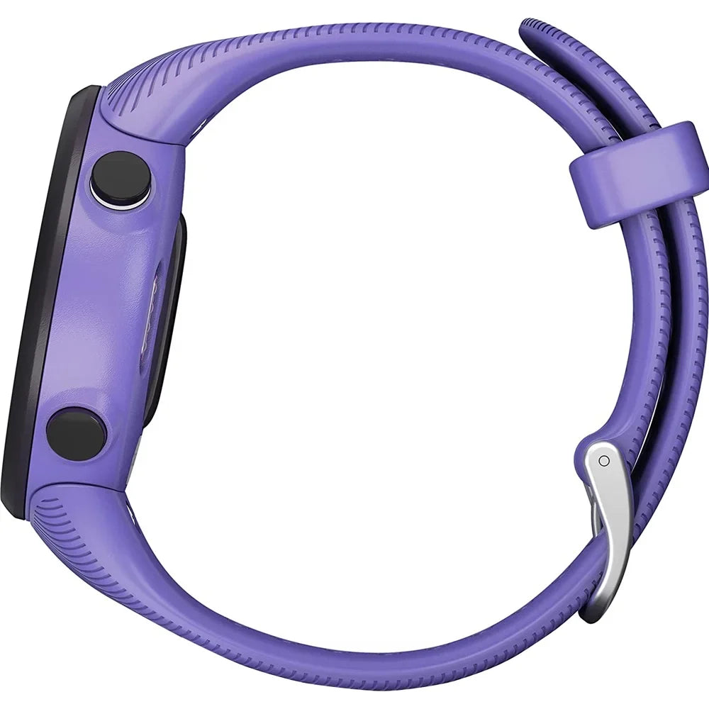 Restored Garmin 010--01 Forerunner 45S  Heart Rate Monitor Running Smartwatch (Iris) - Bundle With Fitness & Wellness Suite (, Yoga Vibes, Daily Burn) (Refurbished)