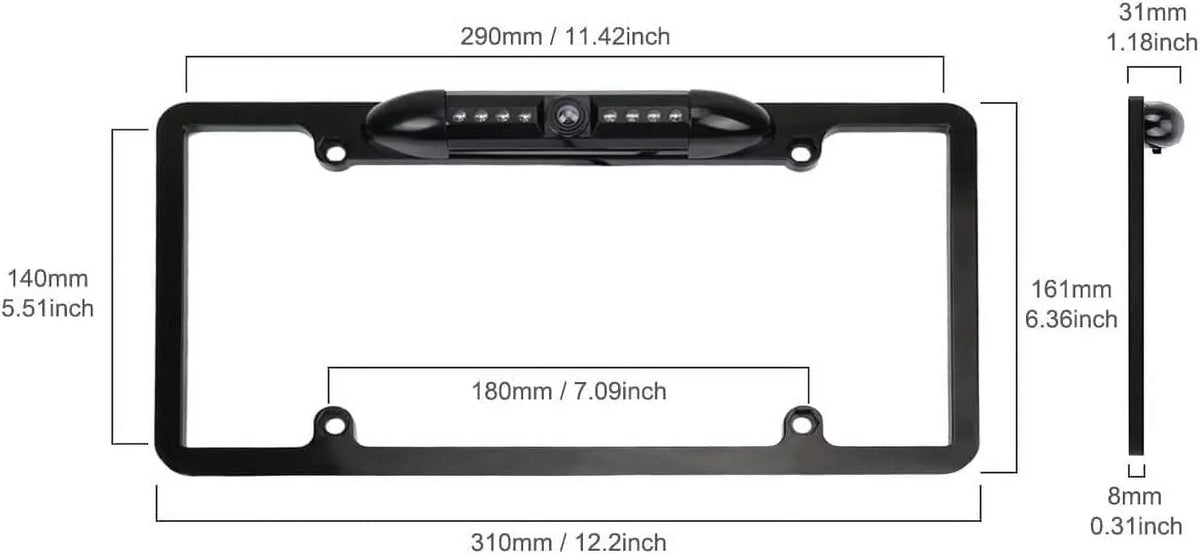 Backup Camera License Plate  Night Vision Rear View 170° Angle Waterproof Compatible with Pioneer Car Radio -100BT - -160BT  -120BT -210EX -2550NEX