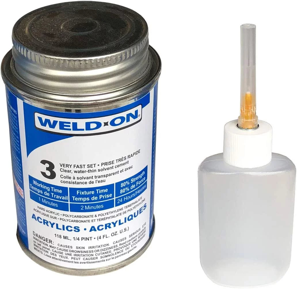 Weld-On #3 Adhesive, 4 oz. and Weld-On Applicator Bottle with Needle