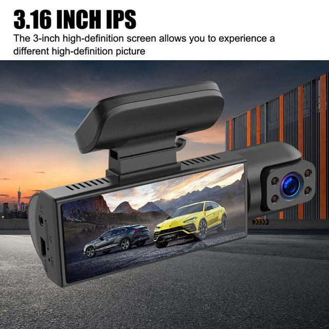 Xhy Car Dash Cam Dual Lens 1080P   Front or Inside Video Camera Driving Recorder Night Vision -Sensor, Motion Detection
