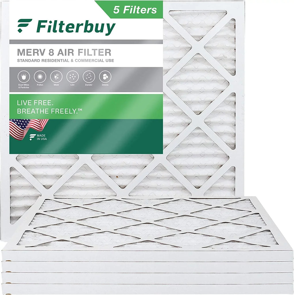Filterbuy 23.5x23.5x1  8 Pleated   Furnace Air Filters (5-Pack)