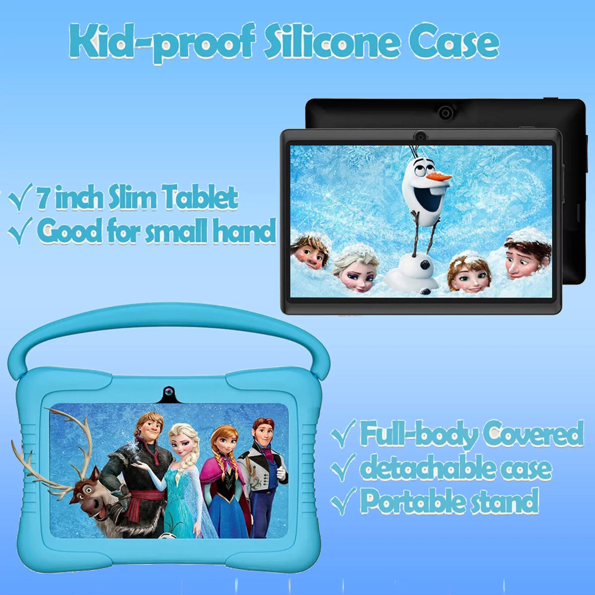 Antemper Kids Tablet,7 inch Tablet,32GB  Storage,Kids Learning Tablet,Toddler Android 11 Tablet with Bluetooth,Wifi,Parental Control,Dual Camera,Google Play,Youtube Netflix Hulu,Blue