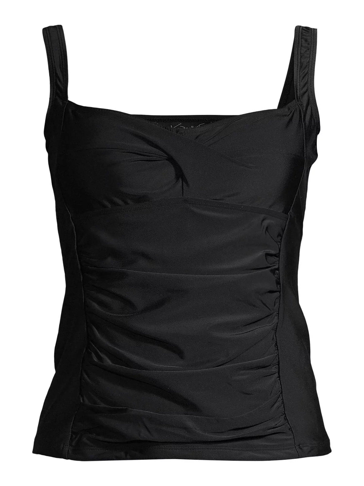 Gloria Vanderbilt Solid Princess Ruched Tankini Swimsuit Top