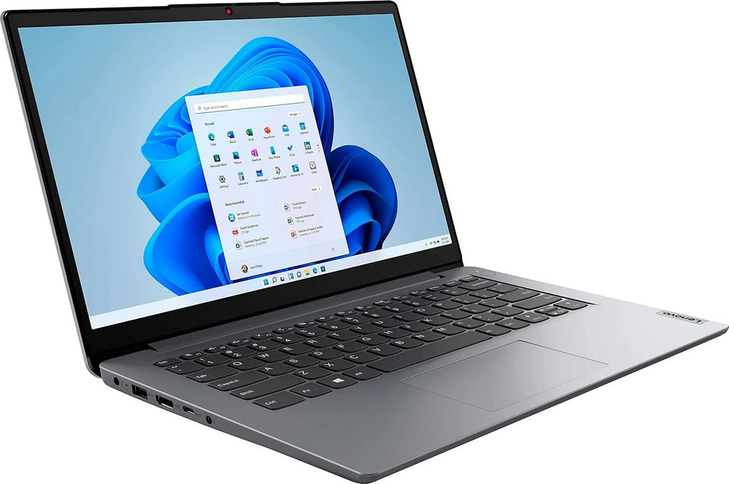 Lenovo IdeaPad 1i 14" Laptop Computer, Intel Pentium Silver  Processor, 4GB  , 128GB eMMC + 64GB  Card, WiFi 6, Bluetooth 5.1, 1-Year Office 365, Cloud Grey, Windows 11