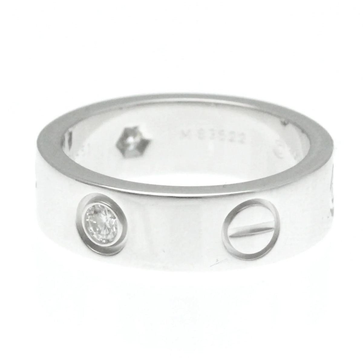 Pre-Owned Cartier Love Love Ring White Gold (18K) Fashion Diamond Band Ring Silver (Good)