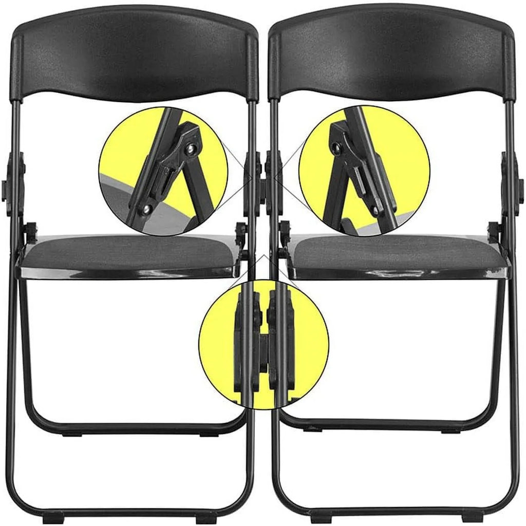 Series 500 Lb. Capacity Heavy Duty Black Plastic Folding Chair With Built-In Ganging Brackets