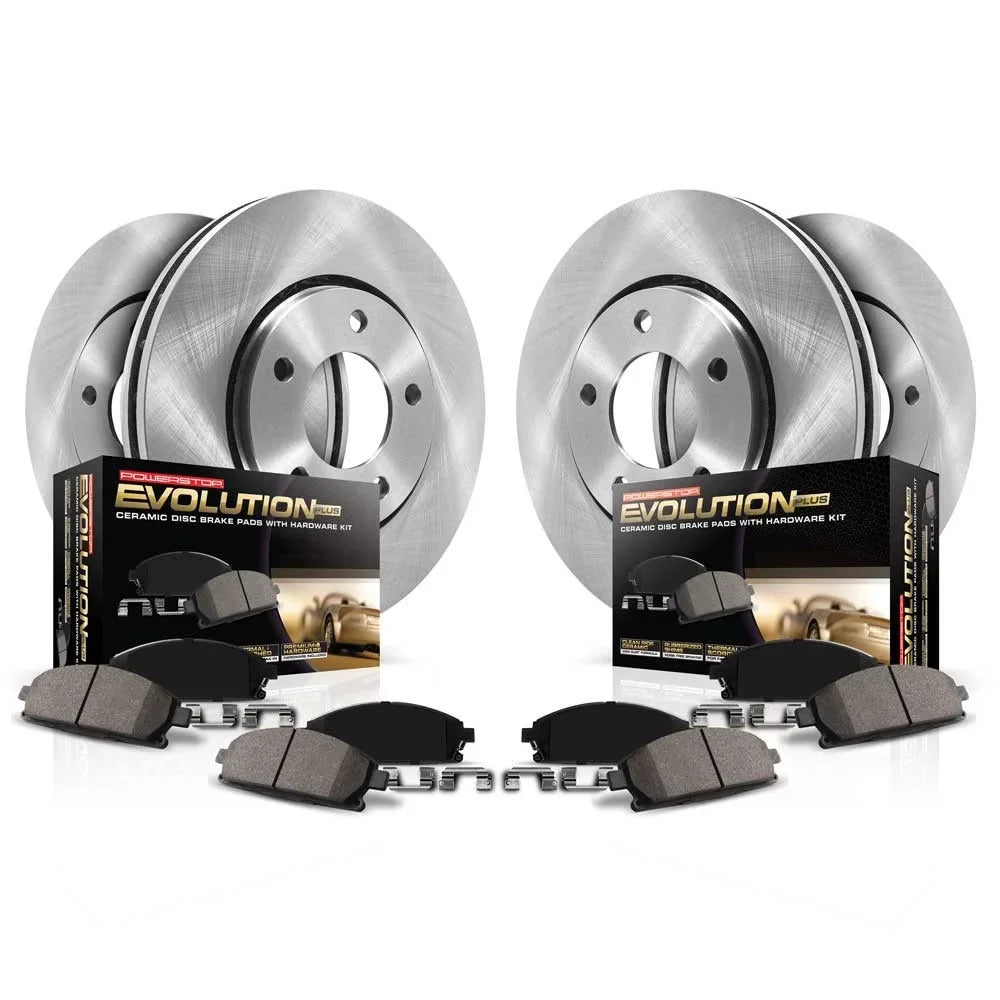 Power Stop Front and Rear Stock Replacement Brake Pad and Rotor Kit  Fits 2019 Nissan Sentra