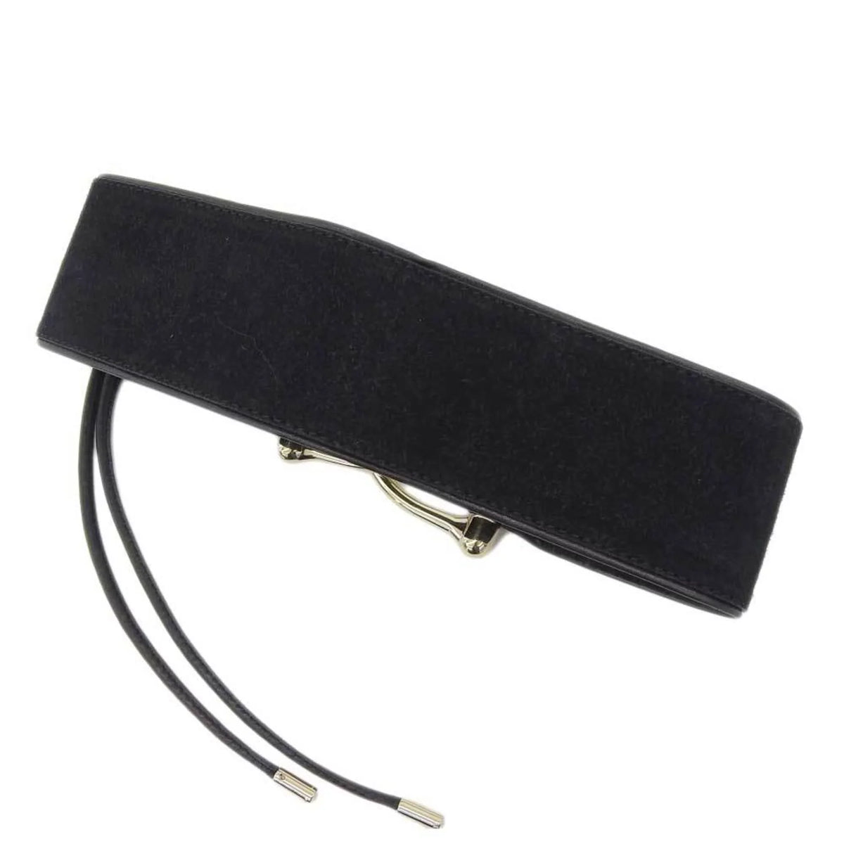 Pre-Owned Gucci  wide belt suede black gold metal fittings  waist (Good)