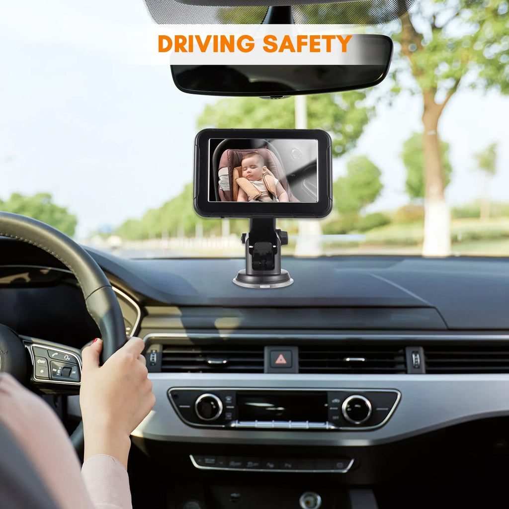 Dazzduo Invigilator,Camera Baby Car Monitor Baby Car 150° Wide View Seat 5 Inch Mirror Display 150° 5 Inch Car Seat Mirror Display Monitor Camera Baby Seat Wide View Vision Baby Car Rear Seat 5