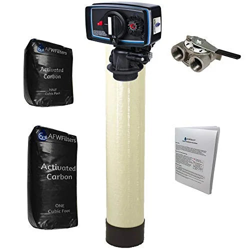 Carbon tank Filter .5-56 Carbon Tank System Whole House 1.5 cu. ft. Fleck 5600 Filter Valve, 1 Count Pack of 1, Black