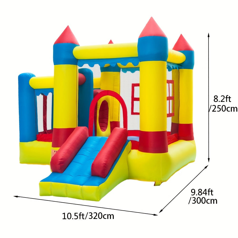 3.2*3*2.5m 420D Thick Oxford Cloth Inflatable Bounce House Castle Ball Pit Jumper Play Castle Multicolor