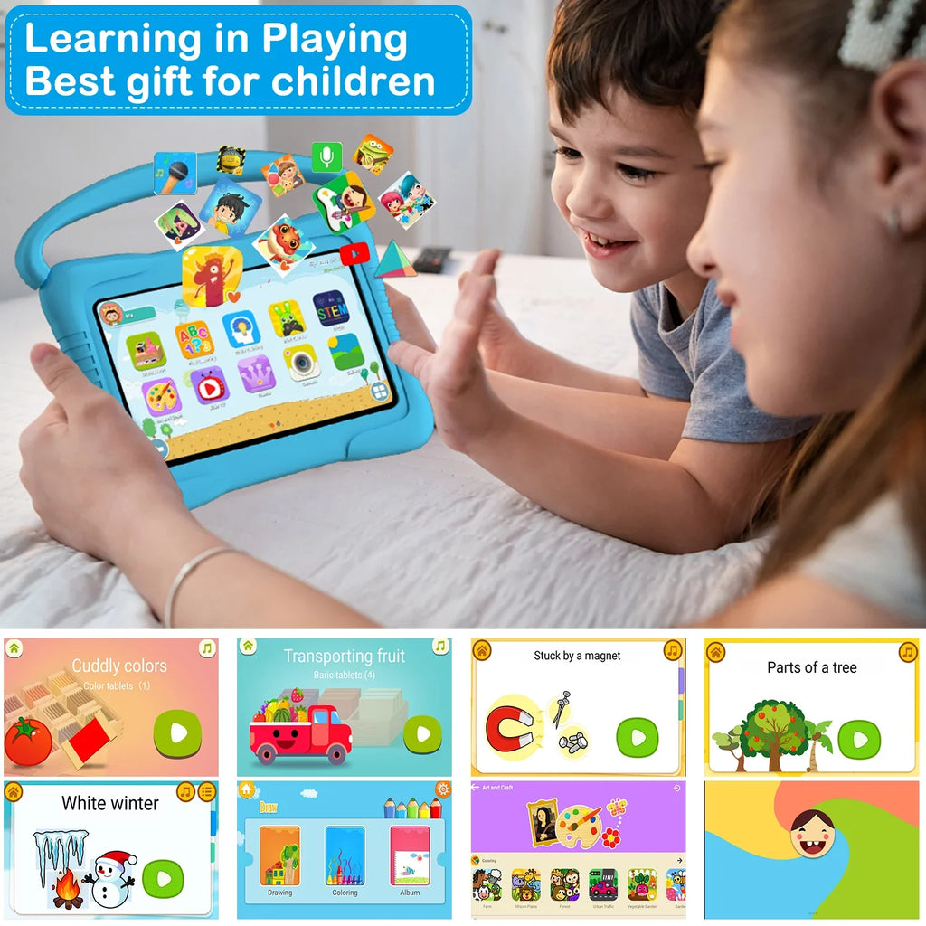Antemper Kids Tablet,7 inch Tablet,32GB  Storage,Kids Learning Tablet,Toddler Android 11 Tablet with Bluetooth,Wifi,Parental Control,Dual Camera,Google Play,Youtube Netflix Hulu,Blue