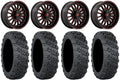 Fuel  18" Wheels Red 28" Versa Cross  Tires Kawasaki Teryx Mule