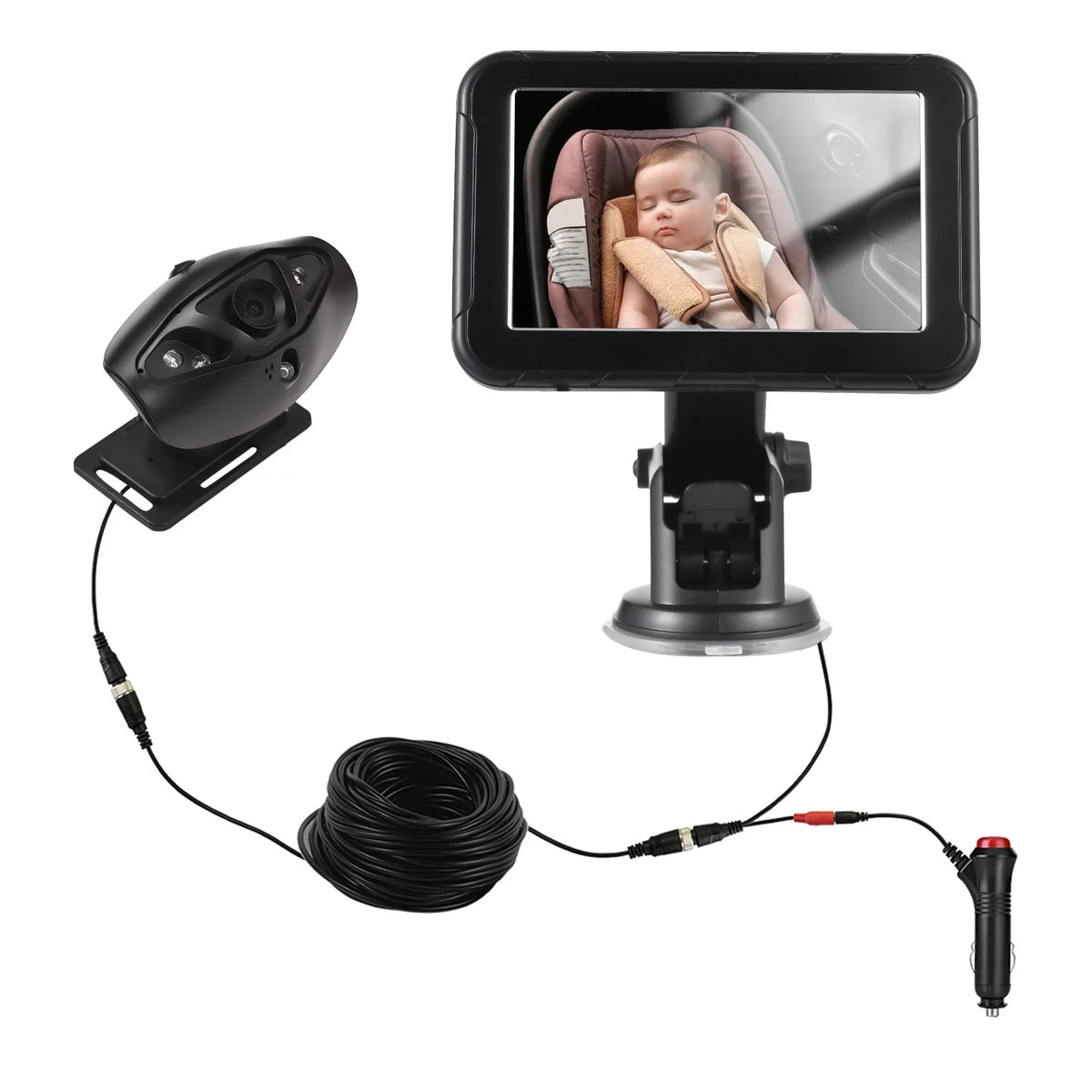 Dazzduo Invigilator,Camera Baby Car Monitor Baby Car 150° Wide View Seat 5 Inch Mirror Display 150° 5 Inch Car Seat Mirror Display Monitor Camera Baby Seat Wide View Vision Baby Car Rear Seat 5