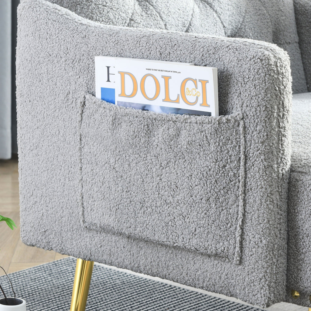 30 " Modern Chesterfield Tufted Upholstered Chair with Deep Buttons, Living Room Chair, Comfortable Armchair, Gold Hardware Legs, Tufted Chair for Reading or Relaxing,