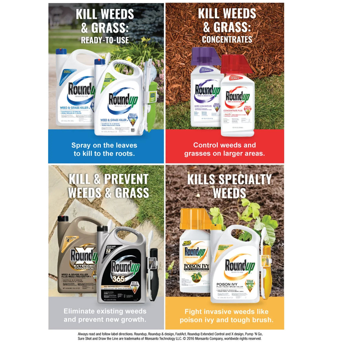 Roundup Ready-to-Use Extended Control Weed & Grass Killer Plus Weed Preventer  with Comfort Wand, 1.33 gal.