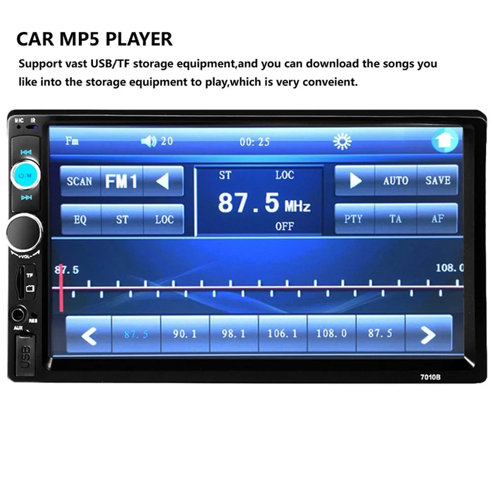 Polarlander Double Din Car Stereo Car Audio 7-inch  Touch Screen Car radio Player Bluetooth with Multimedia     /4/3 Mirror Link Function