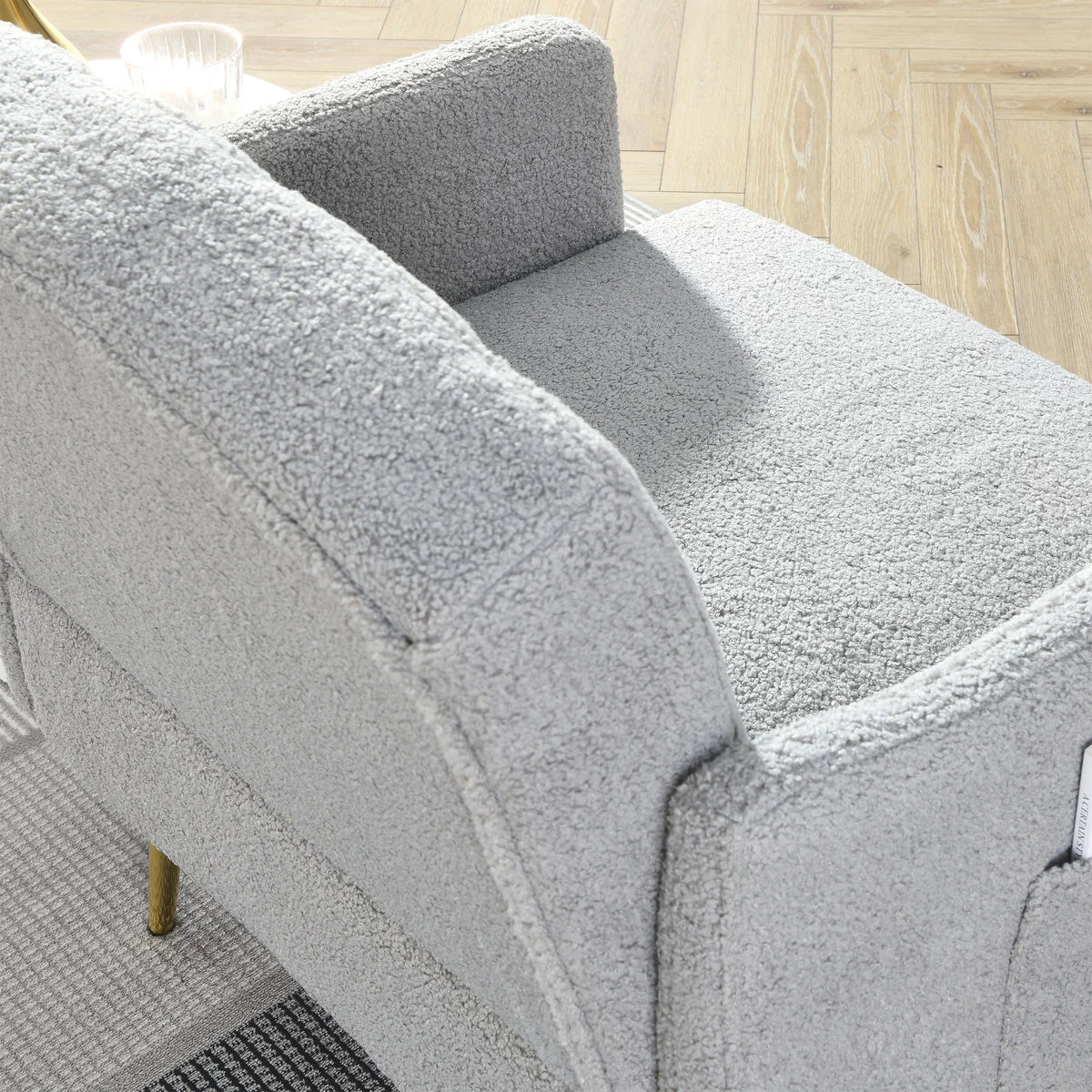 30 " Modern Chesterfield Tufted Upholstered Chair with Deep Buttons, Living Room Chair, Comfortable Armchair, Gold Hardware Legs, Tufted Chair for Reading or Relaxing,