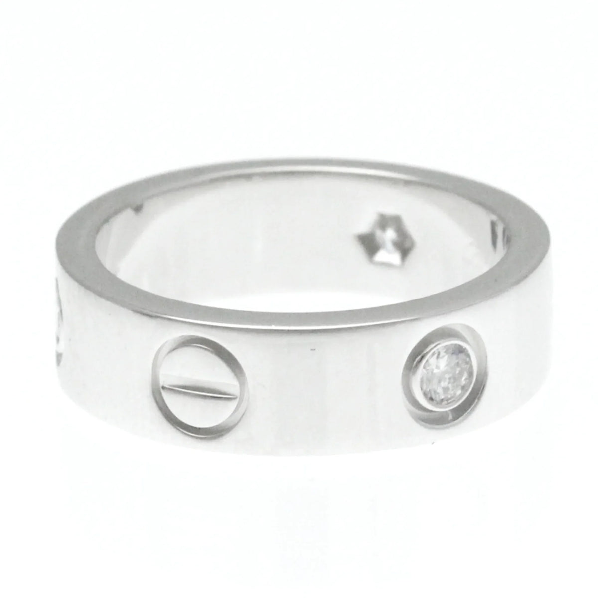 Pre-Owned Cartier Love Love Ring White Gold (18K) Fashion Diamond Band Ring Silver (Good)
