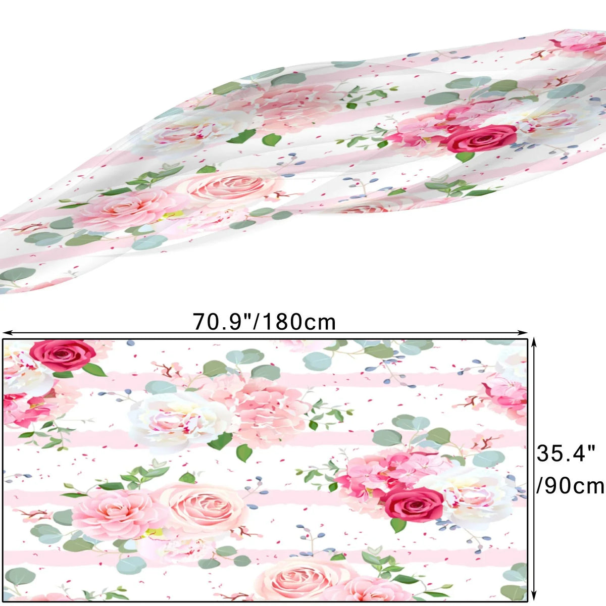 Red and Pink Rose Silk Long Scarf for Women Large Oblong Sunscreen Shawls Wraps Neck Headscarf Hair Wraps Gift Packed
