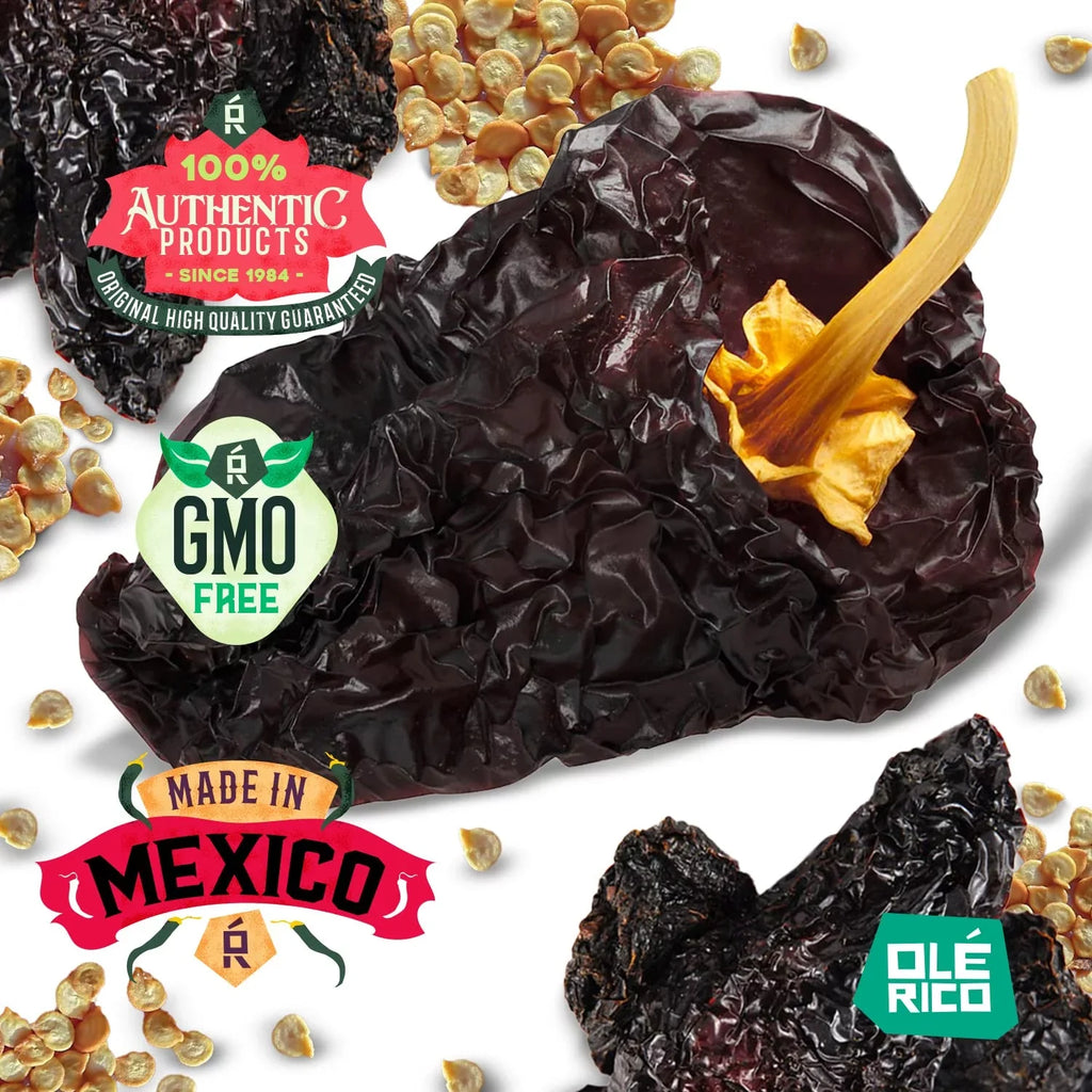 OLÉ  - Dried Chile Peppers 3 Pack Bundle (12 oz Total) - Ancho Chiles, Guajillo Chiles and Arbol Chiles - The Spicy Trio - Great For Mexican Recipes - Packaged In Resealable Bags