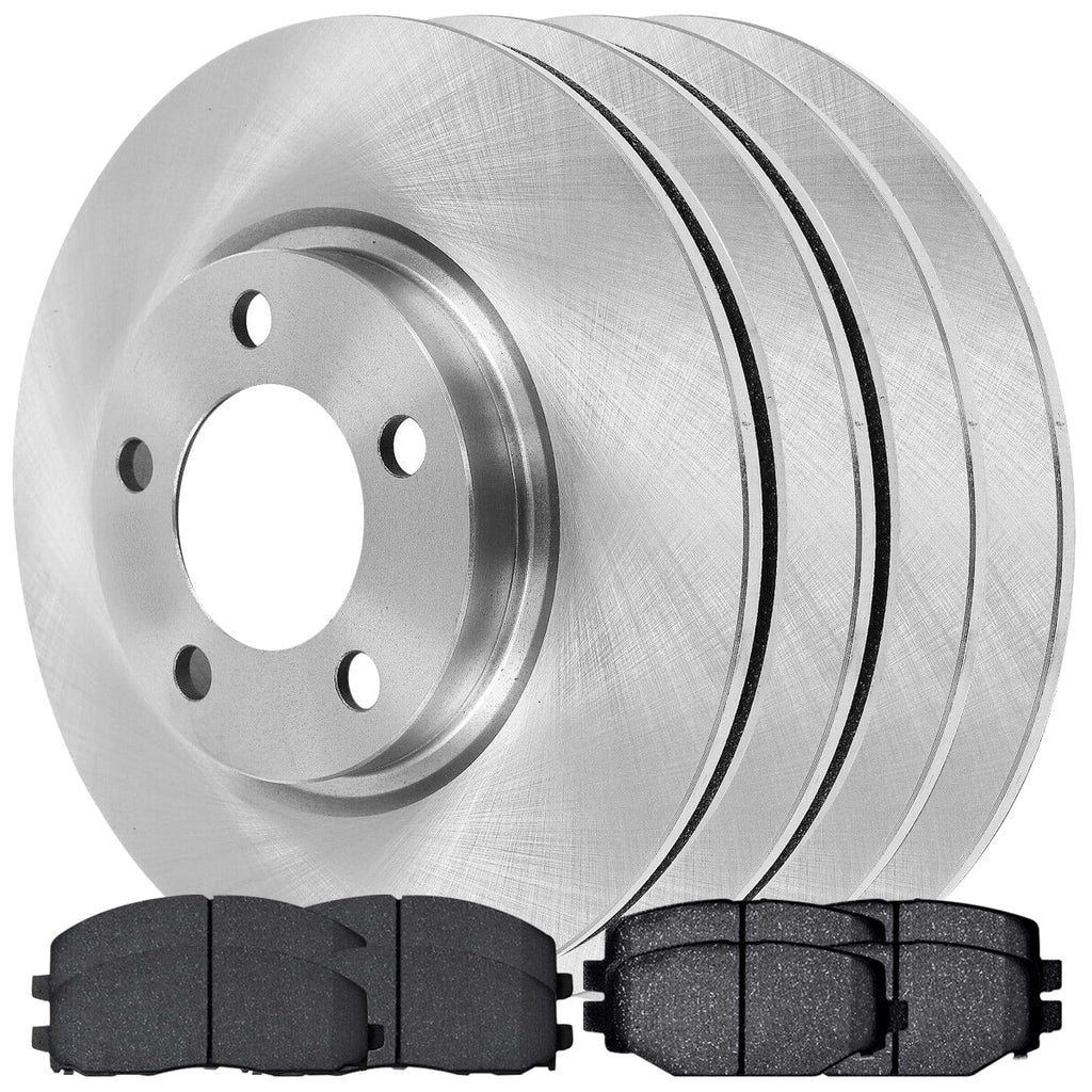 AutoShack Front and Rear Brake Rotors and Ceramic Pads Kit Replacement for 2012-2020 Dodge Grand Caravan Journey 2012-2016 Chrysler Town & Country 2013-2015 Ram / 2012  Routan 2.4L 3.6L
