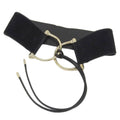 Pre-Owned Gucci  wide belt suede black gold metal fittings  waist (Good)