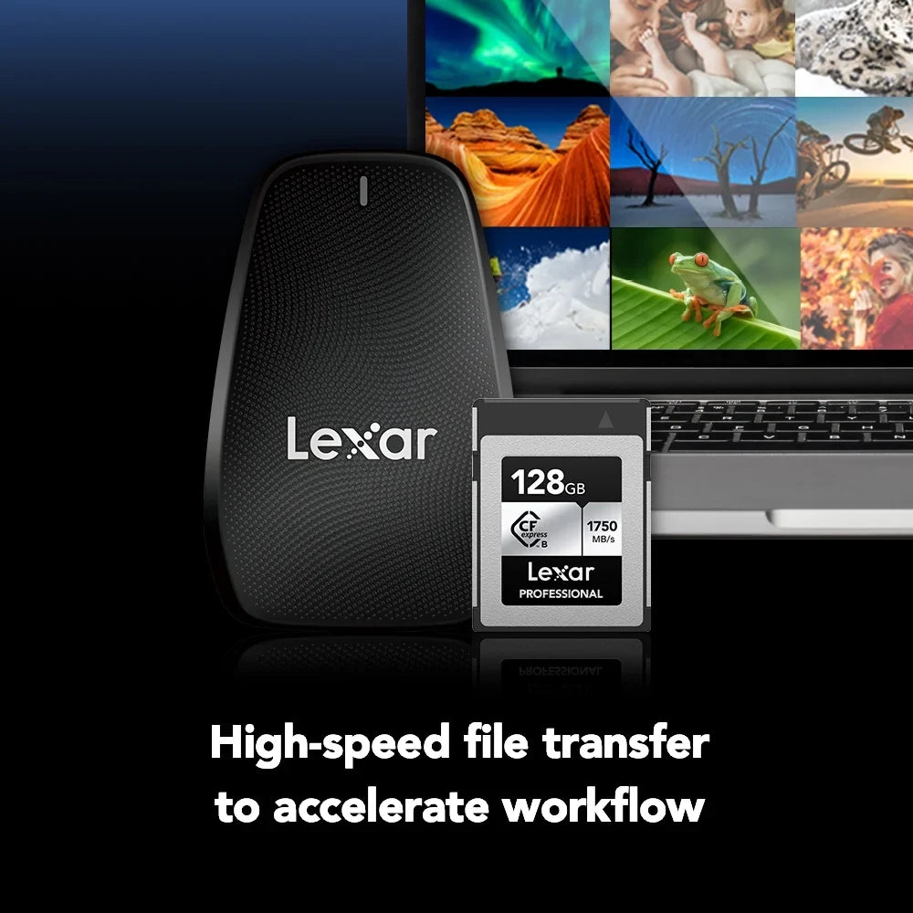 Lexar - CFexpress Type   Series 128GB Memory Card Bundle with Professional 1667x 128GB  Memory Card and  520 CFexpress Type /  3.2 Gen 2 Card Reader