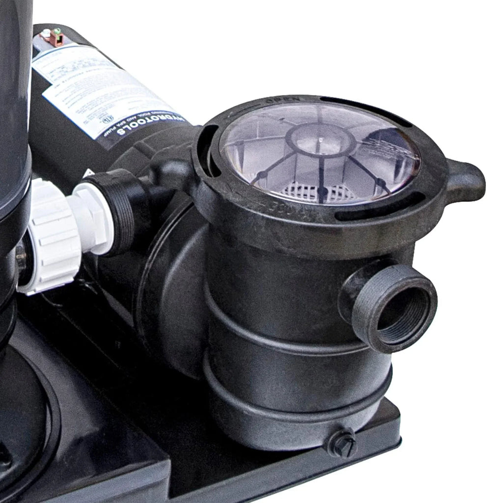 By  716061S Hydro-Flo 0.75  (0.55 ) 3720    Powerful Pool Pump 1 Speed Extra Large Strainer Basket Horizontal Discharge 115V Energy Saving Silent Noise  Cert