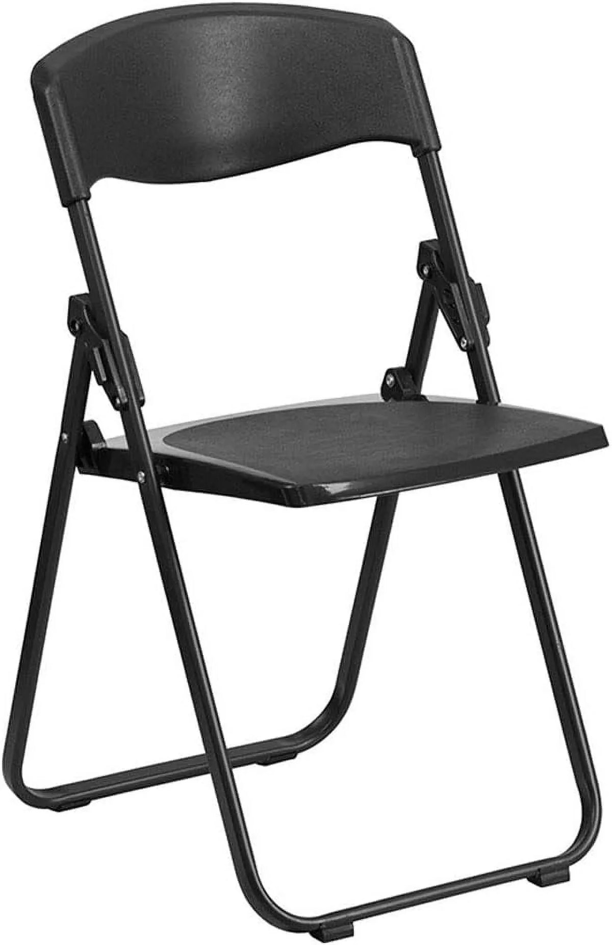 Series 500 Lb. Capacity Heavy Duty Black Plastic Folding Chair With Built-In Ganging Brackets