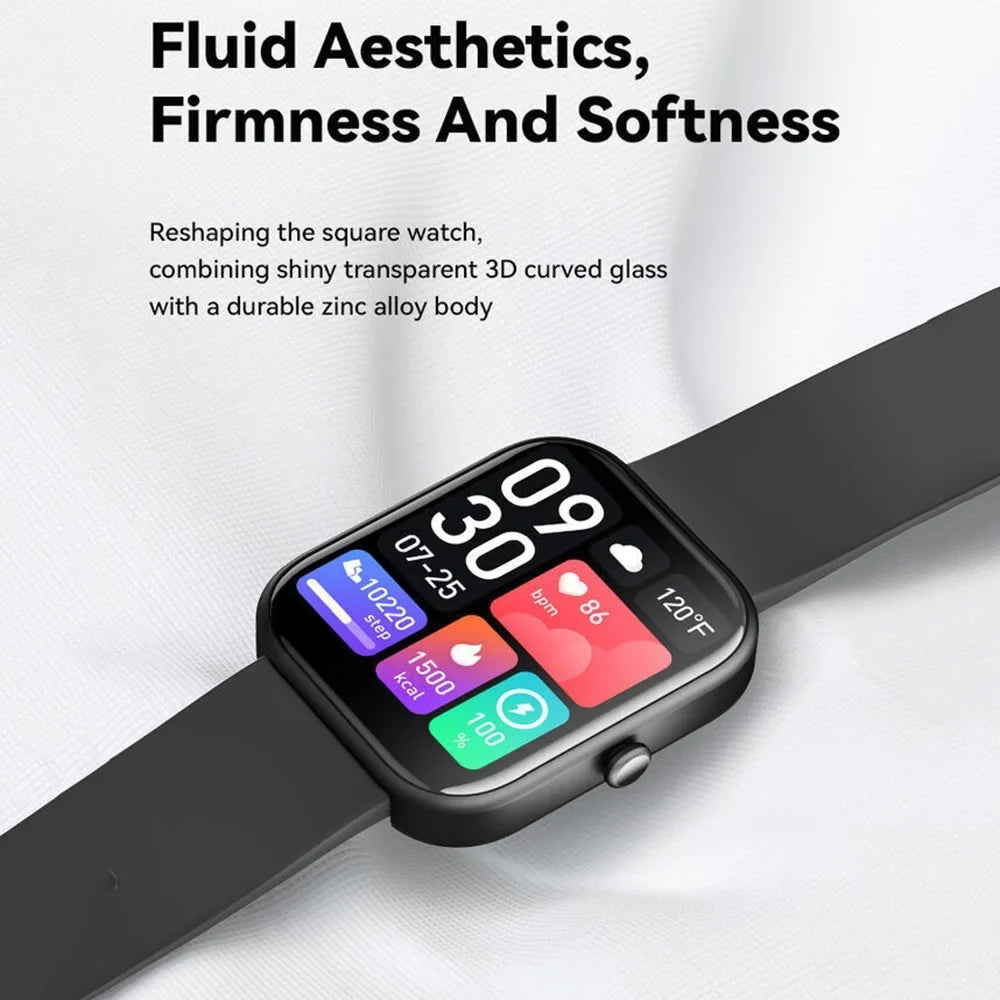 Smart Watch Blood Pressure Fitness Tracker Women Men for Android and iOS Black