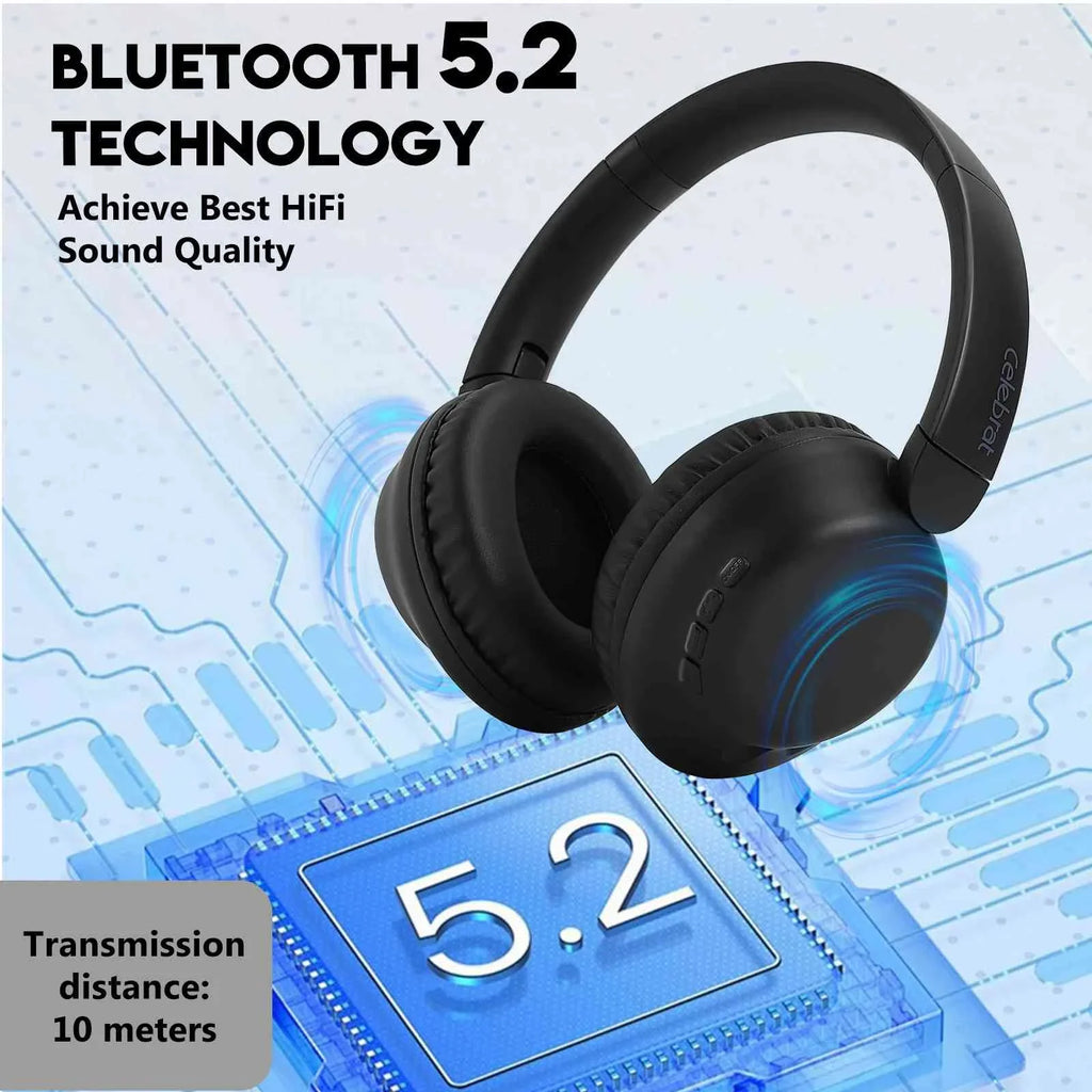 UrbanX  Over-Ear Bluetooth Headphones -  Wireless Sound with Mic for Xiaomi Poco /Redmi Pad /Poco  Pro 5G/Redmi 12 5G, Note 12R - 20H Playtime, 200H Standby, Workout & Travel -Black