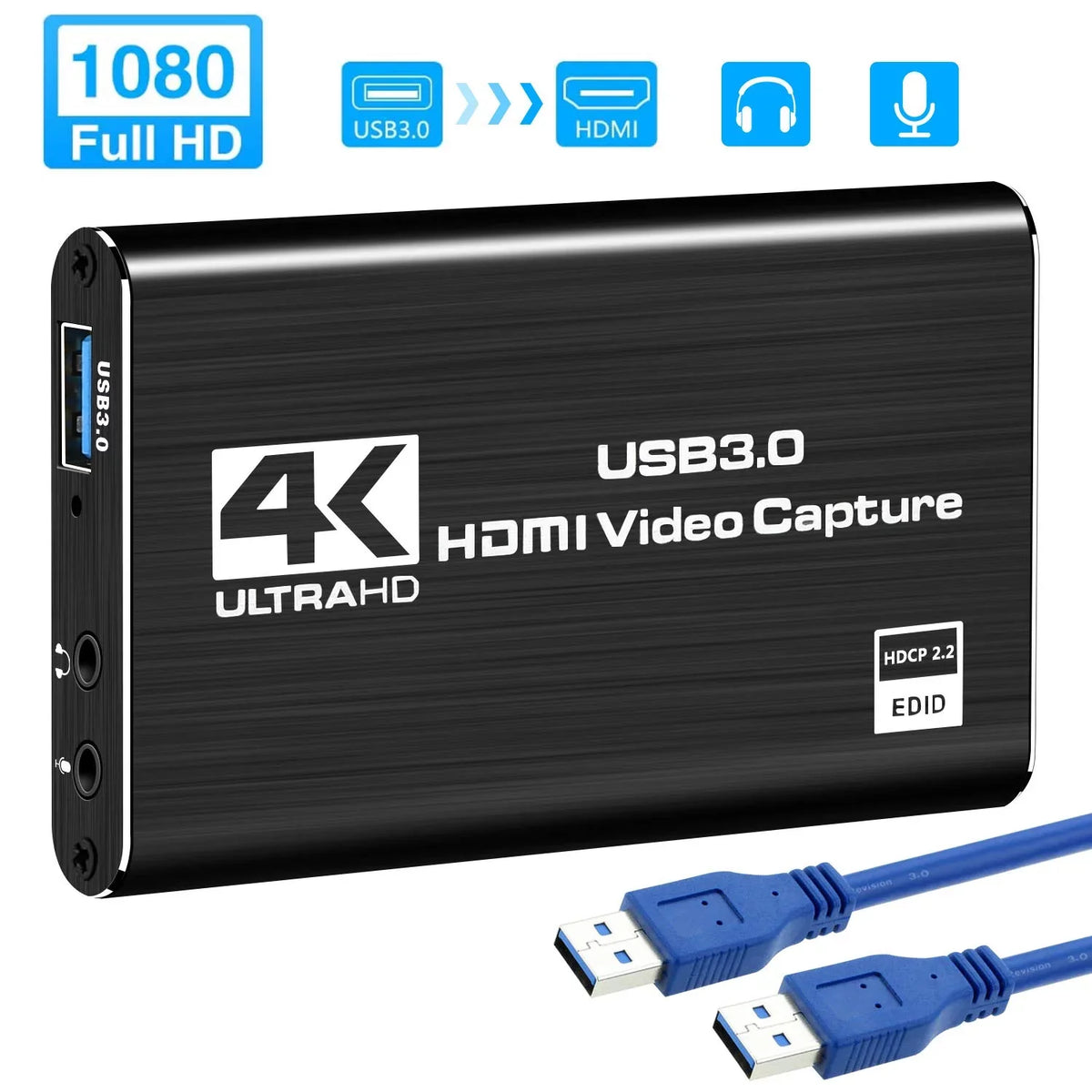 Video Capture Card,  to .0 4K 60HZ Game Capture Device Support Windows Linux   System  YouTube Twitch Streaming and Recording for  Xbox One Game Use