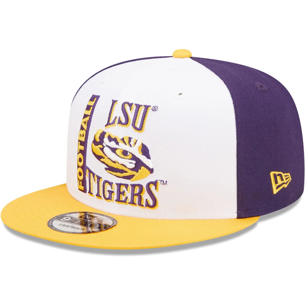 Men's New Era White/Purple  Tigers Retro Sport 9FIFTY Snapback Hat -