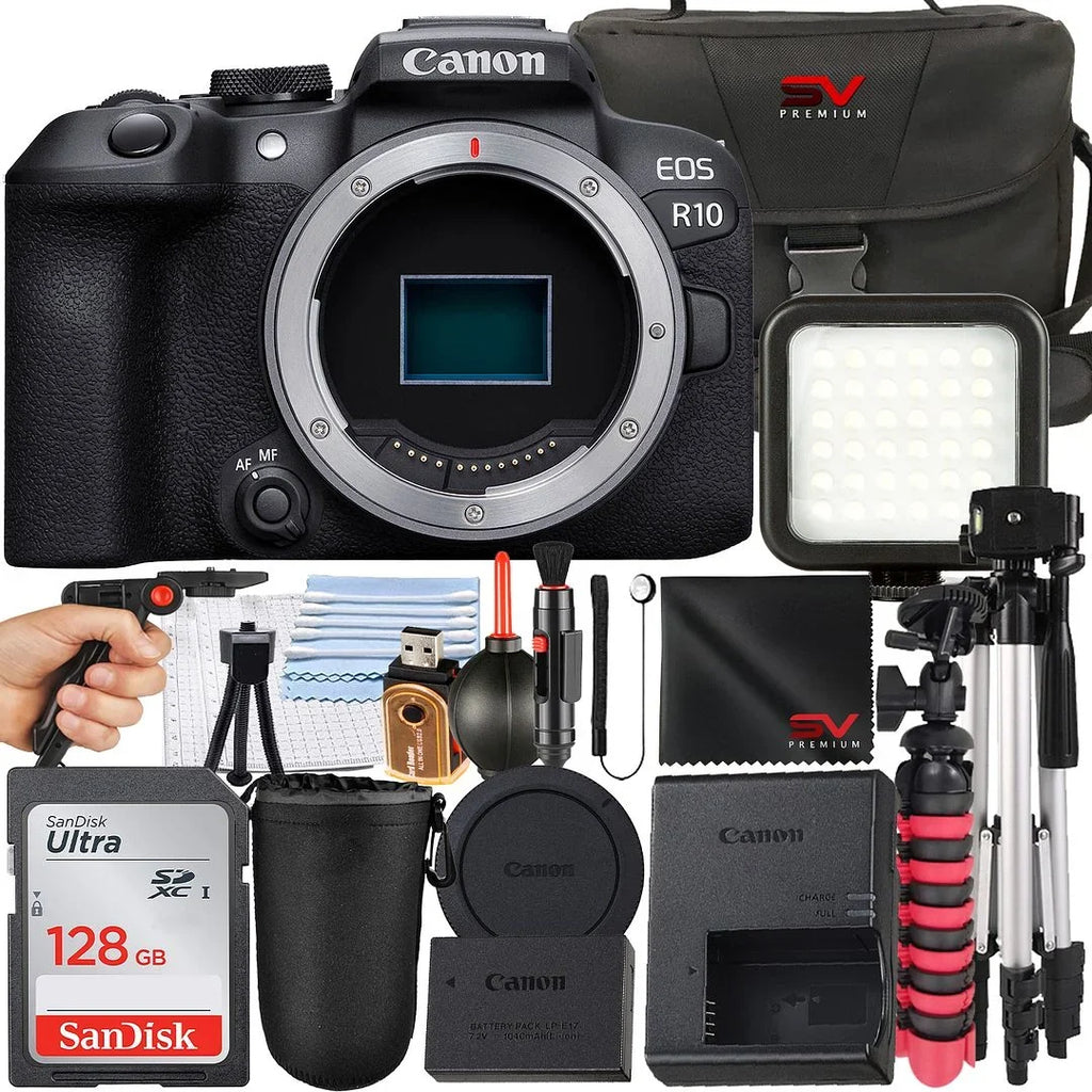 Canon   Mirrorless Camera (Body Only) with SanDisk 128GB Memory Card + Case + Tripod +  Premium Accessory Bundle