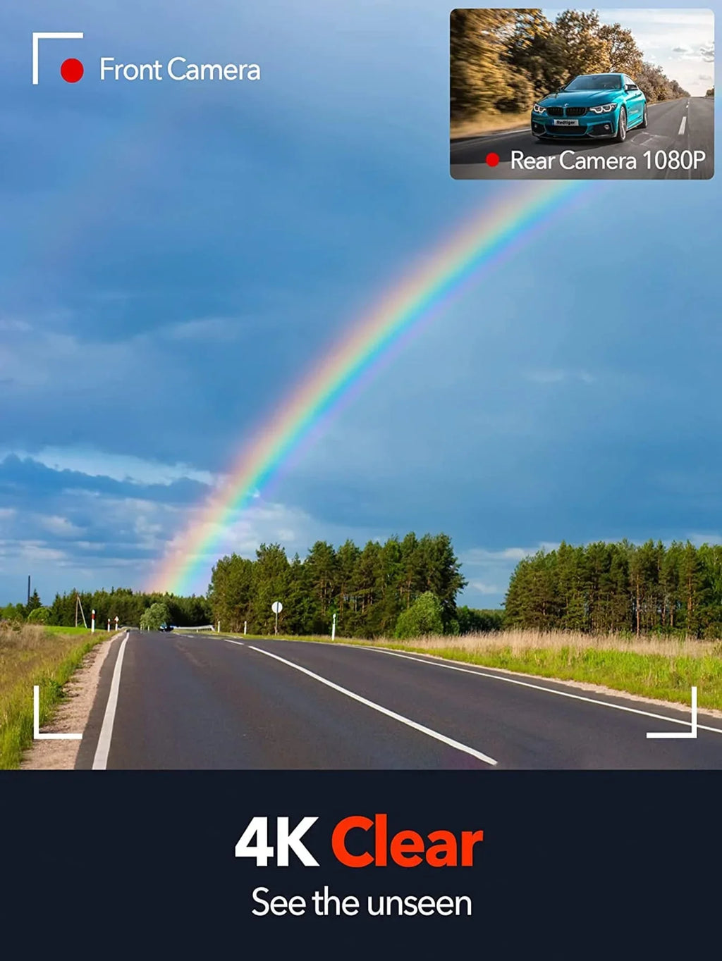 4K Dash Cam with Wi-Fi,  Front Camera, and Type- Hardwire Kit