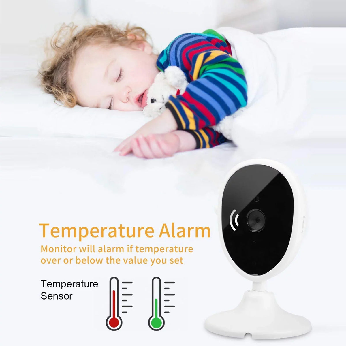 Arealer Wireless Monitor Video Monitor for Monitor with 2.8 Inch   Screen Room Detection  Functions Built-in Lullabies