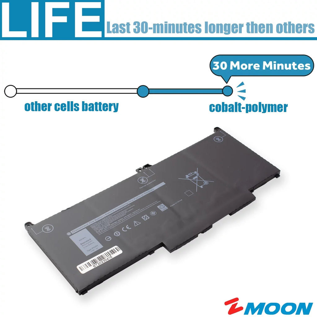 Laptop Battery for Dell Latitude 5300 5310 7300 7400 Inspiron 7300 7306 2 in 1 Black,