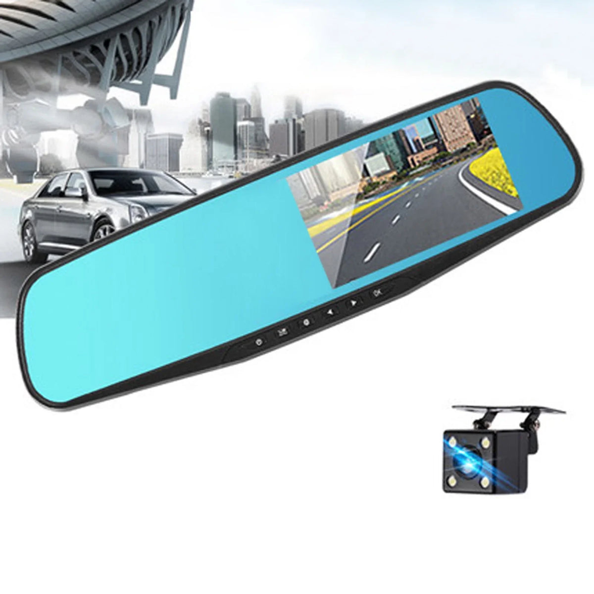 moobody Dual Camera Car Driving Recorder - 1080P Full  Dual Dash Cam with 170°Wide Angle Lens, Loop Recording, and Motion Detection System for Optimal Security