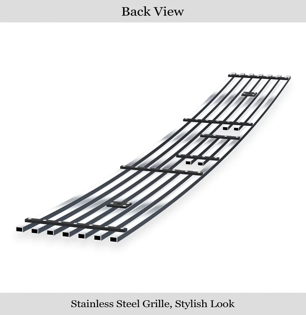 Premium Stainless Steel Chrome 8x6 Billet Grille Compatible with Toyota 4Runner 2003-2005 Lower Bumper -