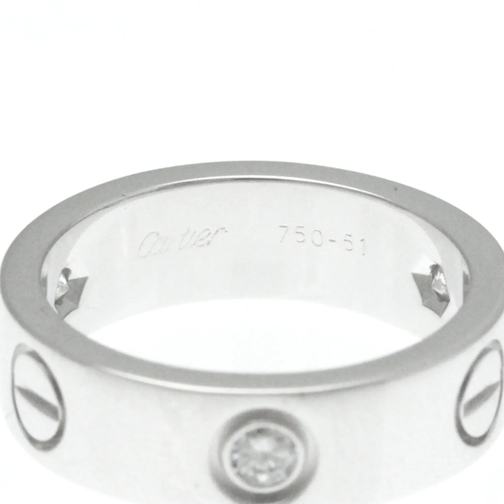Pre-Owned Cartier Love Love Ring White Gold (18K) Fashion Diamond Band Ring Silver (Good)